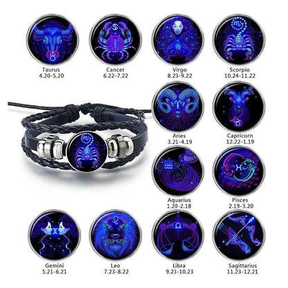 Zodiac Leather Braided Bracelet | 🔥FLAT 50% OFF SALE🔥